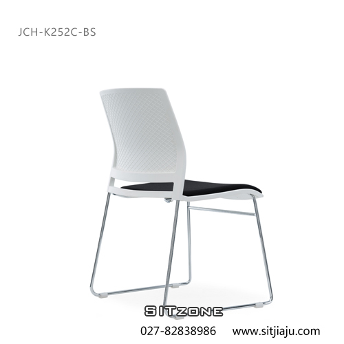 武汉培训椅JCH-K252C-BS白色侧后图